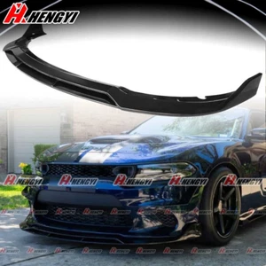 For 2015-23 Dodge Charger SRT Double Deck Gloss Black Front Bumper Lip Splitter - Picture 1 of 11