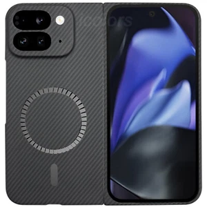 Design originale per Google Pixel 9 Pro custodia magnetica pieghevole in fibra di carbonio Magsafe - Foto 1 di 25