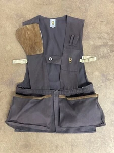VTG Bob Allen Men’s Hunting Shooting Vest Brown Sz L Leather Pad Multi-Pockets - Picture 1 of 11