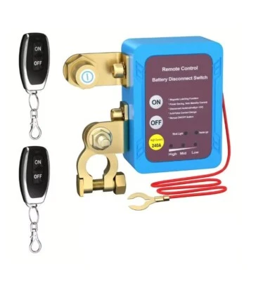 Wireless Dual Remote Car Battery Disconnect Relay Master Kill Cut-Off Switch 12V - Image 1 of 4