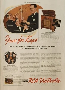 1938 RCA Victrola Record Radio Vintage Ad Yours for keeps - Picture 1 of 1
