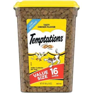 Temptations Tasty Chicken Flavor Crunchy And Soft Cat Treats, 16 Oz Tub - Picture 1 of 9