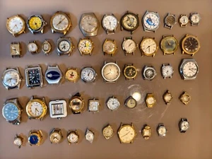 Vintage watch heads of 50: Timex, Waltham, Lorus, Benrus at more. - Picture 1 of 9