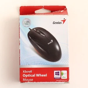 Genius XScroll Optical Wheel Mouse USB Computer Mouse (Black) *NEW IN BOX* - Picture 1 of 5