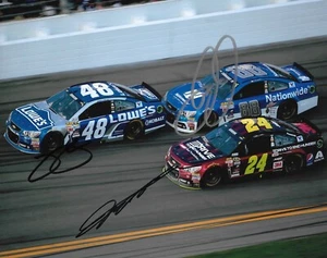 Dale Earnhardt Jr Jeff Gordon Jimmie Johnson 3x Signed Auto 8x10 Photo W/ COA #3 - Picture 1 of 1