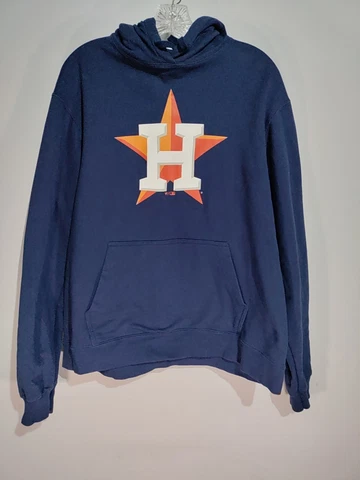 Houston Astros Hoodie Mens Large Blue Fanatics Sweatshirt MLB H Logo Cover