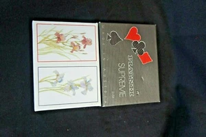 Vintage PLATNIK SUPREME Playing Cards 2 decks Iris flowers Made in Austria NEW - Picture 1 of 5
