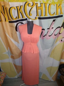 C.M. Courtney 70s Peachy Poly Maxi Dress With Jacket Disco Groovy  - Bild 1 von 4