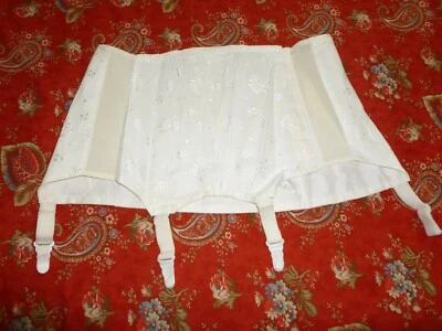 Antique Corset Girdle Brocade Vintage French Boudoir Flapper Garter NOS-#b - Image 1 of 4
