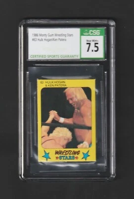 1986 Monty Gum HULK HOGAN #63 ~ WWF WWE GOAT ~ Hulkamania!  Graded CSG 7.5 ! - Image 1 of 2