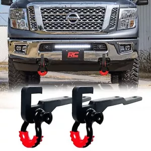 Vijay For 2017-2021 Nissan Titan Shackle Front Tow Hook Mount Bracket+D-Rings - Bild 1 von 10