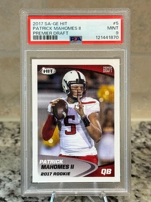 2016 Sage Hit 5 Patrick Mahomes II Premier Draft PSA 9 - Image 1 of 2