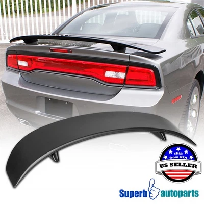 Fits 2011-2023 Dodge 11-23 Charger Rear Trunk Wing ABS Spoiler Black Replacement Foto 1 de 4