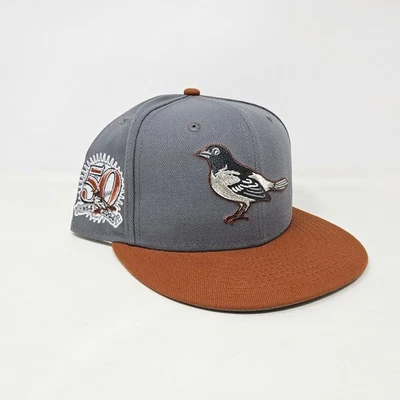 New Era Baltimore Orioles OG Logo Grey UV Fitted w/ 50 Year Patch - Size 7 5/8 - Image 1 of 4