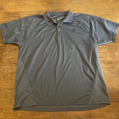 Head Polo Shirt Men XXL Gray Short Sleeve Collared 3Button Stretch Tennis Golf - Image 1 of 4