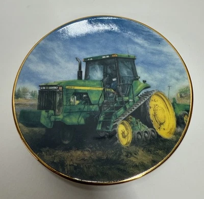 JOHN DEERE April Mini Plate Perpetual Calendar Miniature Danbury Mint Tractor - Image 1 of 3