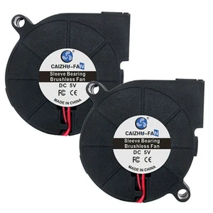 2x 75mm turbine radial fan CPU fan component cooler fan cooler 2pin 5/12/24V - Afbeelding 1 van 19