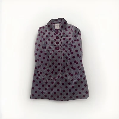 Mini Boden Niñas Púrpura Gris Lunares Terciopelo Forrado Chaqueta 13-14 años ¡Adorable! Foto 1 de 4