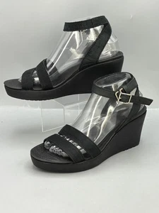 Crocs Leigh Damen Keilsandalen Größe US 9 schwarz bequem leicht 11382-060 - Bild 1 von 7