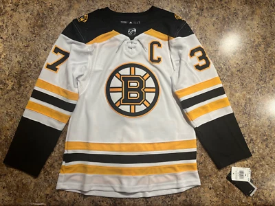 NHL 波士顿棕熊队客场阿迪达斯球衣尺寸 42 Patrice Bergeron Pro-Stitched 阅读 — 第 1/4 张图片
