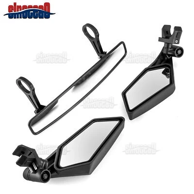 For Kubota RTV 900/X900/X1120/X1140 UTV Racing Rear Side & Center View Mirrors - Imagem 1 de 4