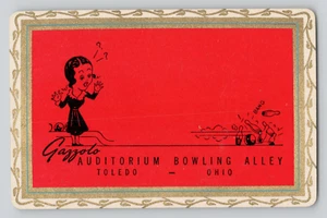 Tarjeta intercambiable Gazzolo Auditorium Bowling Alley Toledo Ohio ocho de clubes - Imagen 1 de 2