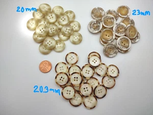 Lot of 59 Opalescent Tan White Brown Cream Swirl Sewing Buttons 20-23mm ~   #88 - Picture 1 of 4