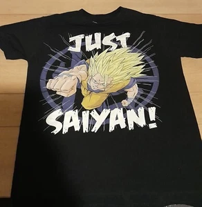 Dragonball Z T-Shirt Just Saiyan Officially Licensed Tee Black (M) - Picture 1 of 4