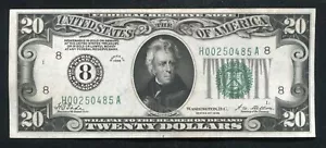 FR. 2050-H 1928 $20 FRN “NUMERICAL GOLD ON DEMAND” ST. LOUIS, MO GEM UNC - Picture 1 of 2