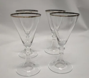 Vintage Platin Weingläser mit Ringe - Bild 1 von 9
