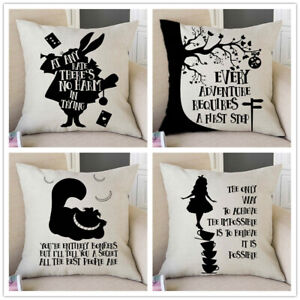 Nordic Classic Quotes From Alice Rabbit Cheshire Cat Hatter Art Cushion Cover