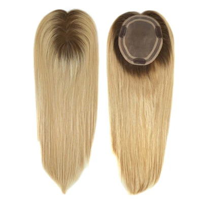 Women Topper  Human Hair Top Pieces European Cuticle Remy Straight Hair TP04 - Image 1 of 4