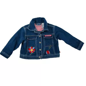 Lego Wear Denim Embroidered Farm & Flowers Button Up Jacket Size 18 Months - Picture 1 of 8