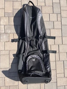 Maxfli Golf Club Travel Bag Roller Black Collapsible 52" Tall Padded Pockets - Picture 1 of 7