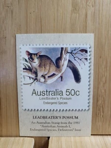 Australia Post Stamp Facts🏆series 2 1996 #32 LEADBEATER'S POSSUM Stamp Card🏆 - Picture 1 of 2