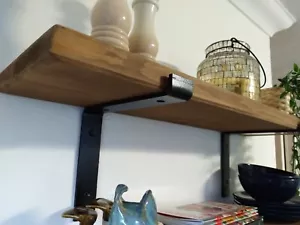 Wooden Shelves - Rustic Industrial Scaffold Board With Wall Brackets - Handmade/ - Picture 1 of 14