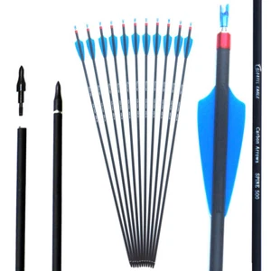 Flechas de carbono de tiro con arco 28/30/31" caza exterior para flecha de arco compuesta y recurva - Imagen 1 de 8