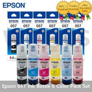 Butelka z atramentem EPSON 057 6 kolorów zestaw do L8050 L18050 oryginalna Fedex 2 ~ 3 dni - Zdjęcie 1 z 9