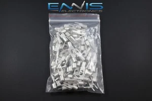 10-12 GAUGE 200 PK UNINSULATED NONINSULATED SPADE #6 CONNECTOR CRIMP TERMINAL - Picture 1 of 4