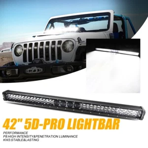 Auxbeam 42" Light Bar Dual Row Combo LED Work Light Bar For Jeep Comanche - Picture 1 of 11