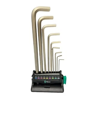 New Wera Tools 950/9 Hex-Plus  L-Key Set Metric 9 Piece Set With Stand Colored - Image 1 of 3