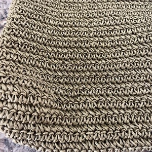 EDDIE BAUER FIBER BODY LEATHER TRIM CROCHET TOTE BAG - Picture 1 of 4
