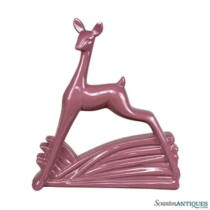 Mid-Century Art Deco Pink Porcelain Deer Sculpture by Haeger - 18" - Picture 1 of 12
