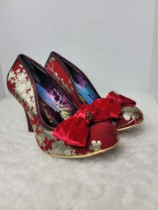 Irregular Choice French Fries Womens Shies Size 10 velvet Floral Evening Court - Picture 1 of 9