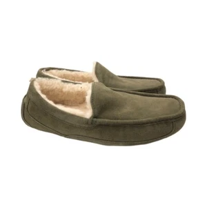 UGG Men's Ascot Slippers Forest Night Green House Shoe Moccasin 1101110 Size 9 - Picture 1 of 8