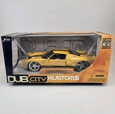 Jada Dub City 2005 FORD GT Yellow 1:24 Kustoms Diecast Model Car - Image 1 of 4