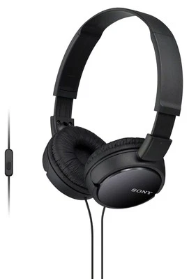 Sony MDRZX110AP ZX Series Extra Bass Smartphone Headset with Mic Black - Image 1 of 2