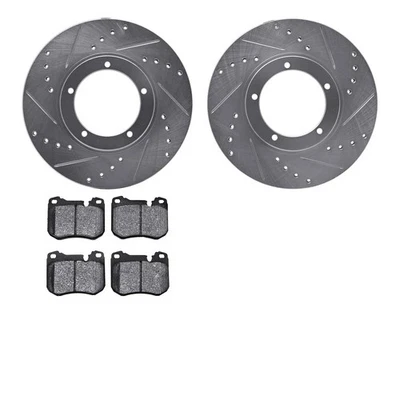 For Porsche 944 83-86 Drilled & Slotted Front Brake Kit w Semi-Metalic Pads - Image 1 of 3
