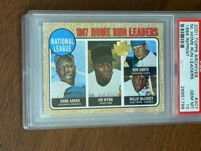 2001 Topps Archives 207 NL HR Leaders Hank Aaron PSA 10 McCovey - Image 1 of 2