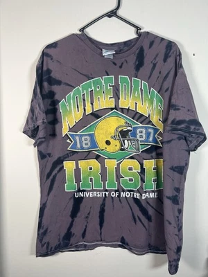 #M167 Hombres Grande 47 Tie Dye Notre Dame Camisa de Fútbol Irlandesa De Colección Tubular Foto 1 de 4